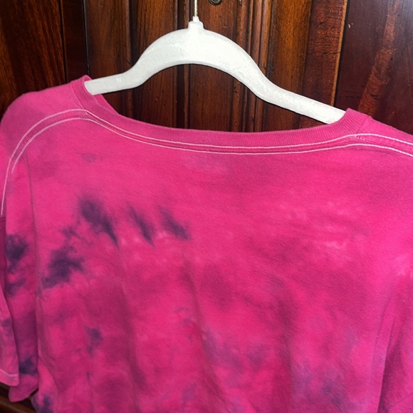 vintage womens Pink Floyd- Dark Side of the moon- hot pink tye dye xl womens t - Picture 6 of 8